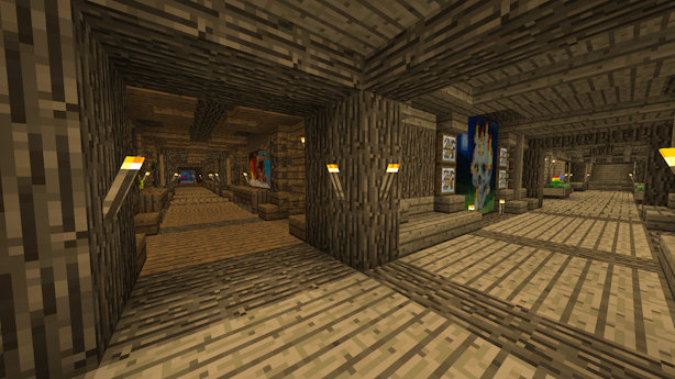 View of the dark hallway
