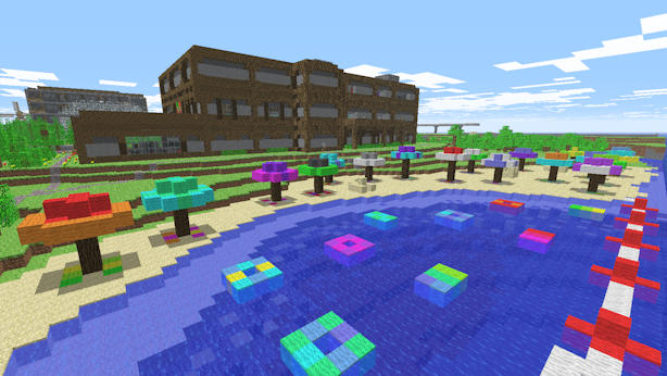 Beach area behind the hotel